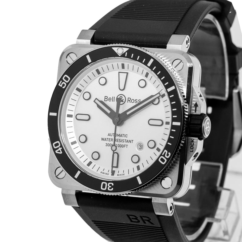 Bell & Ross BR 0392 42mm Stainless Steel White Dial BR0392-D-WH-ST/SRB-Da Vinci Fine Jewelry