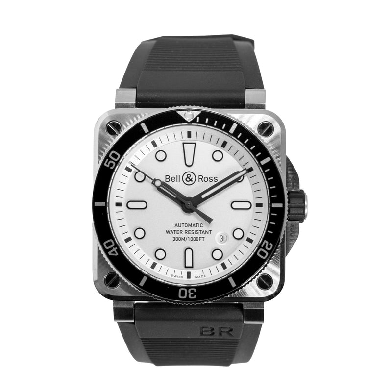 Bell & Ross BR 0392 42mm Stainless Steel White Dial BR0392-D-WH-ST/SRB-Da Vinci Fine Jewelry