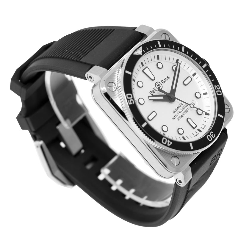 Bell & Ross BR 0392 42mm Stainless Steel White Dial BR0392-D-WH-ST/SRB-Da Vinci Fine Jewelry