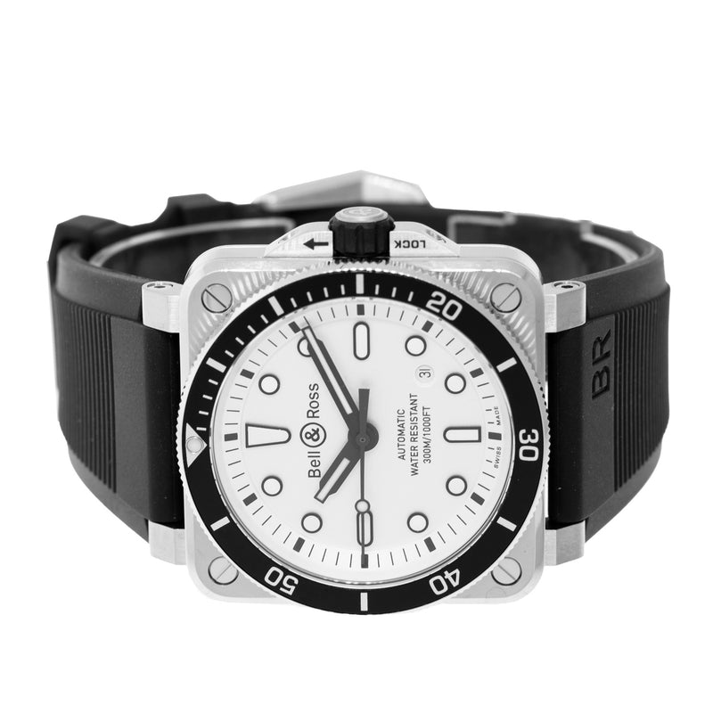 Bell & Ross BR 0392 42mm Stainless Steel White Dial BR0392-D-WH-ST/SRB-Da Vinci Fine Jewelry