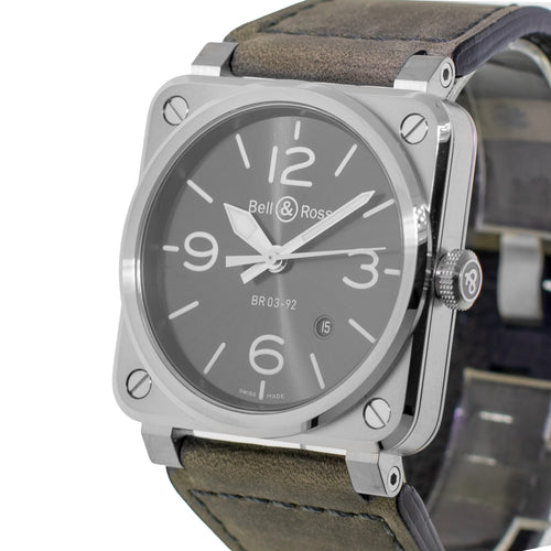 Bell & Ross BR 0392 42mm Stainless Steel Gray Dial BR0392-GC3-ST/SCA-Da Vinci Fine Jewelry