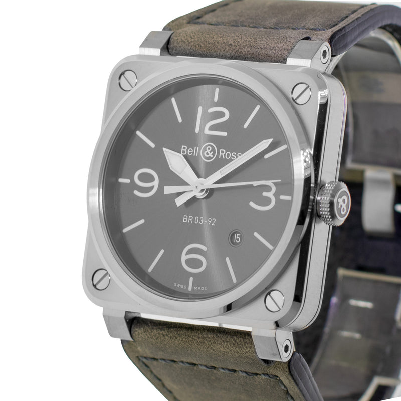 Bell & Ross BR 0392 42mm Stainless Steel Gray Dial BR0392-GC3-ST/SCA-Da Vinci Fine Jewelry