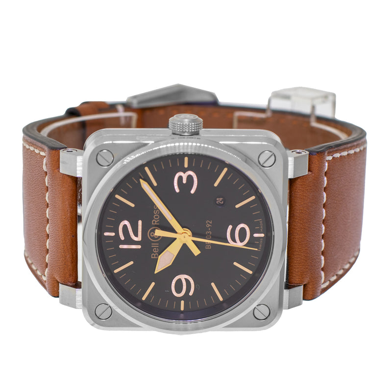 Bell & Ross BR 0392 42mm Stainless Steel Black Dial BR0392-GH-ST/SCA-Da Vinci Fine Jewelry