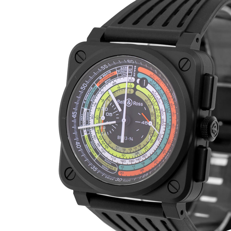 Bell & Ross BR 03 Chrono Multimeter 42mm Ceramic Multicolor Dial BR0394-SW-CE/SRB Limited Edition-Da Vinci Fine Jewelry