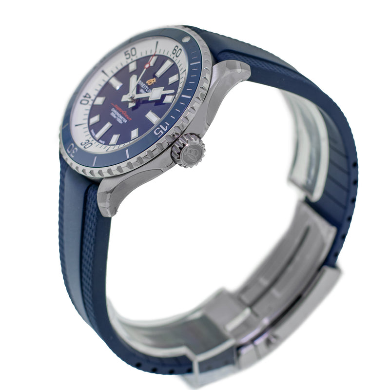 Breitling Superocean 42mm Stainless Steel Blue Index Dial Blue Bezel A17375-Da Vinci Fine Jewelry