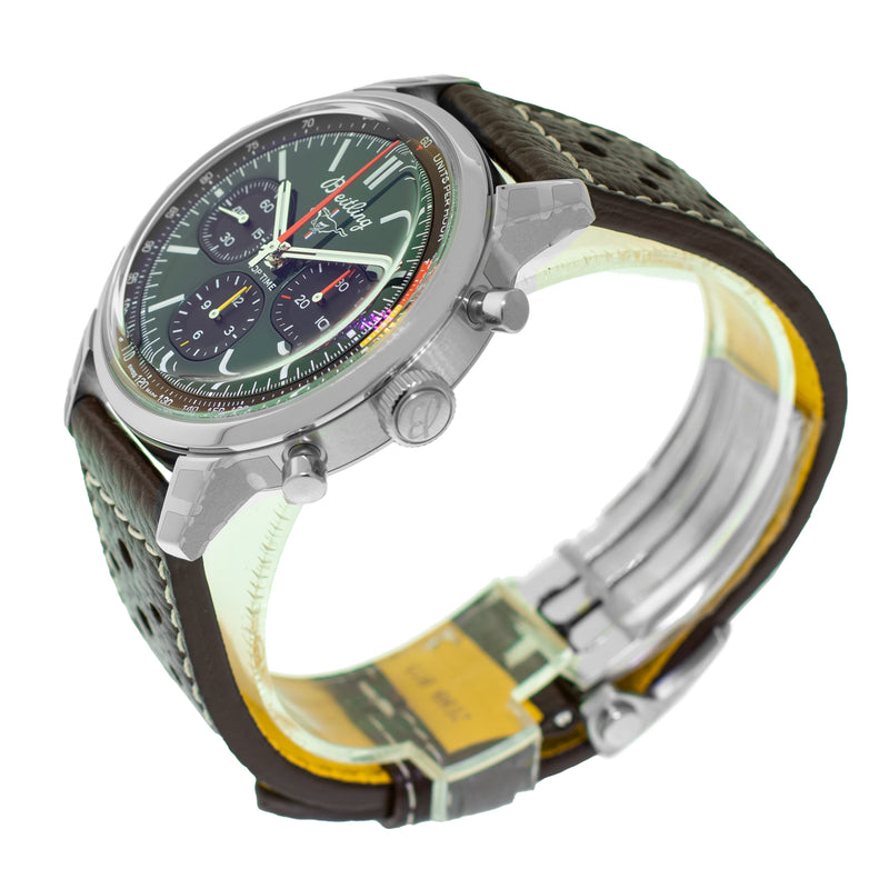 Breitling Top Time Ford Mustang 41mm Stainless Steel Green Index Dial AB0176-Da Vinci Fine Jewelry