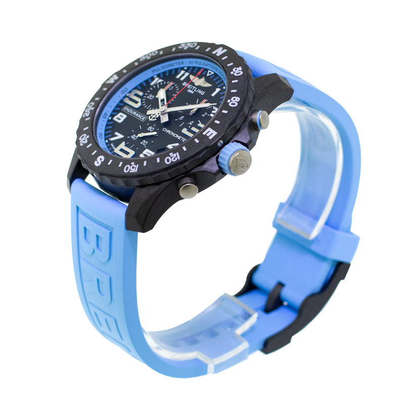 Breitling Endurance Pro 44mm Breitlight® Black Arabic Dial Black and Light Blue Bezel X82310-Da Vinci Fine Jewelry