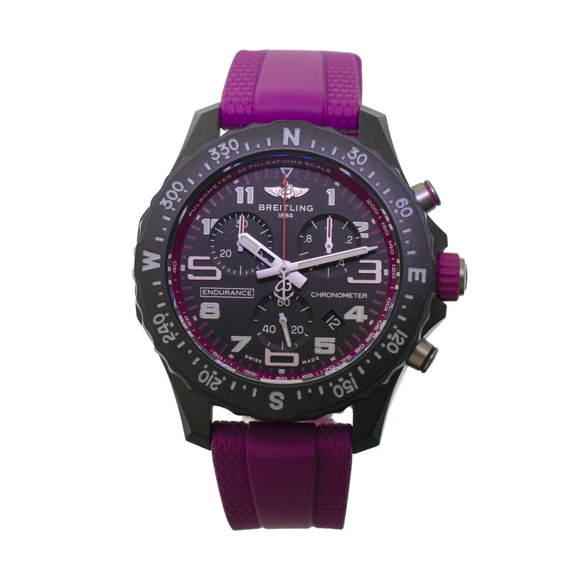 Breitling Endurance Pro 38mm Breitlight® Black Arabic Dial Black and Purple Bezel X83310-Da Vinci Fine Jewelry