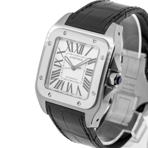 Cartier Santos 38mm Stainless Steel White Dial W20076X8-Da Vinci Fine Jewelry
