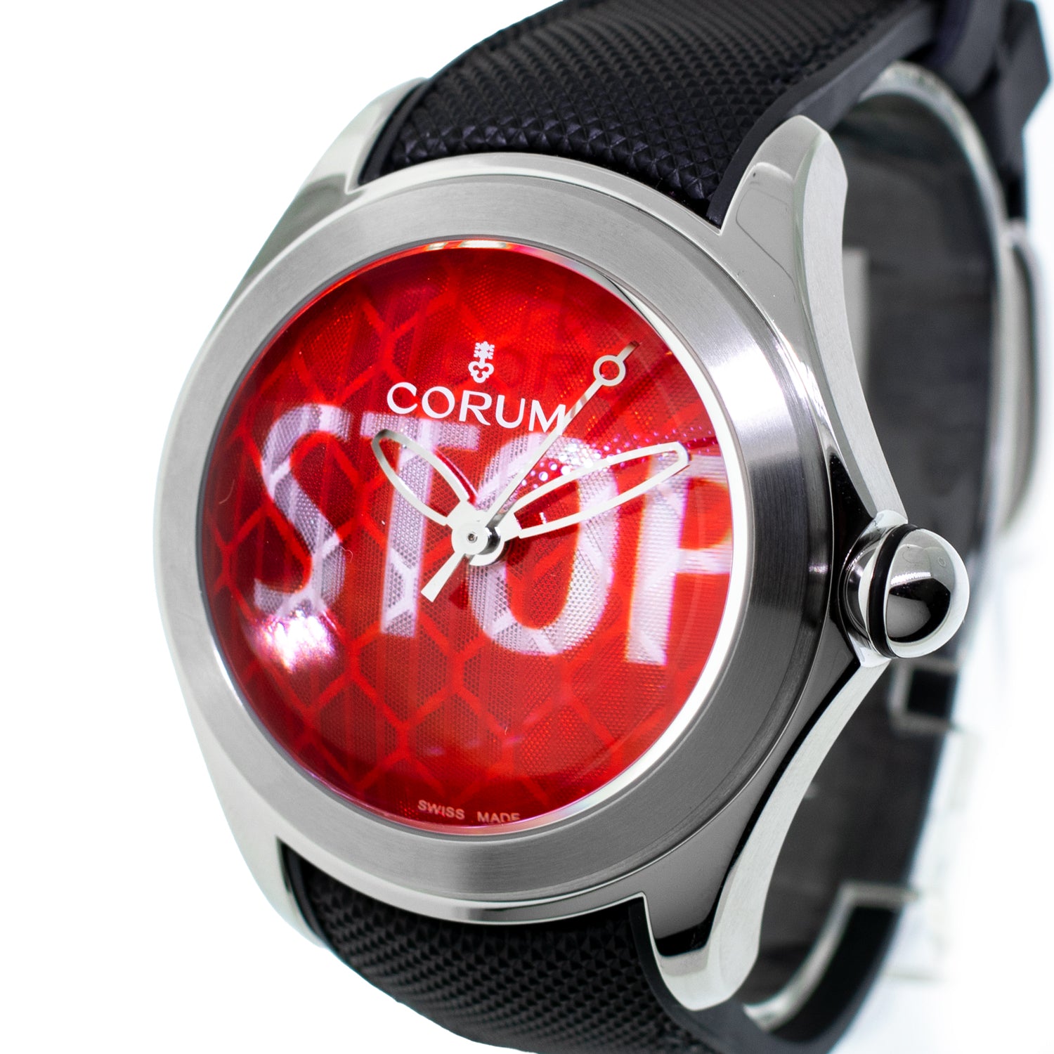 Corum Red and Silver Watches Set Factory Diamonds CORUM BUBBLE COSINO Automatic 45mm Steel 1.85TCW Diamond  main image 3