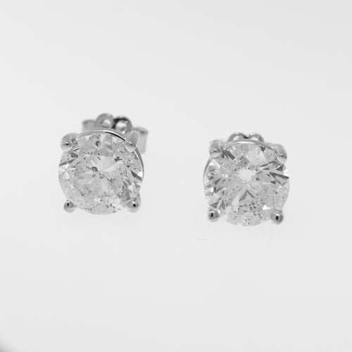 Natural Diamond Stud Earrings - 18K White Gold - 6.05cttw G SI2-Da Vinci Fine Jewelry