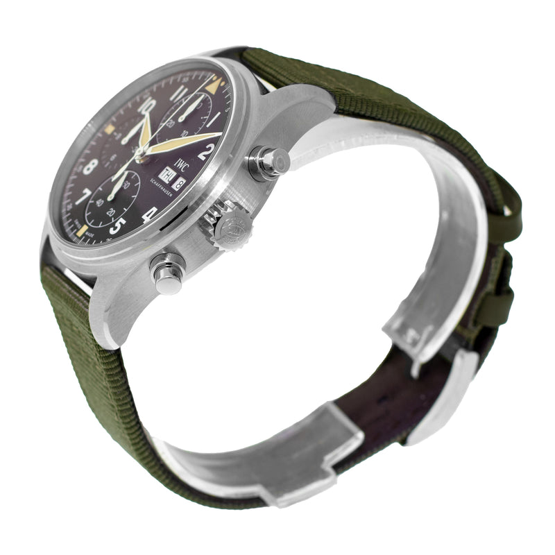 IWC Pilot's watch Chronograph Spitfire 41mm Stainless Steel Black Arabic Dial IW387901-Da Vinci Fine Jewelry