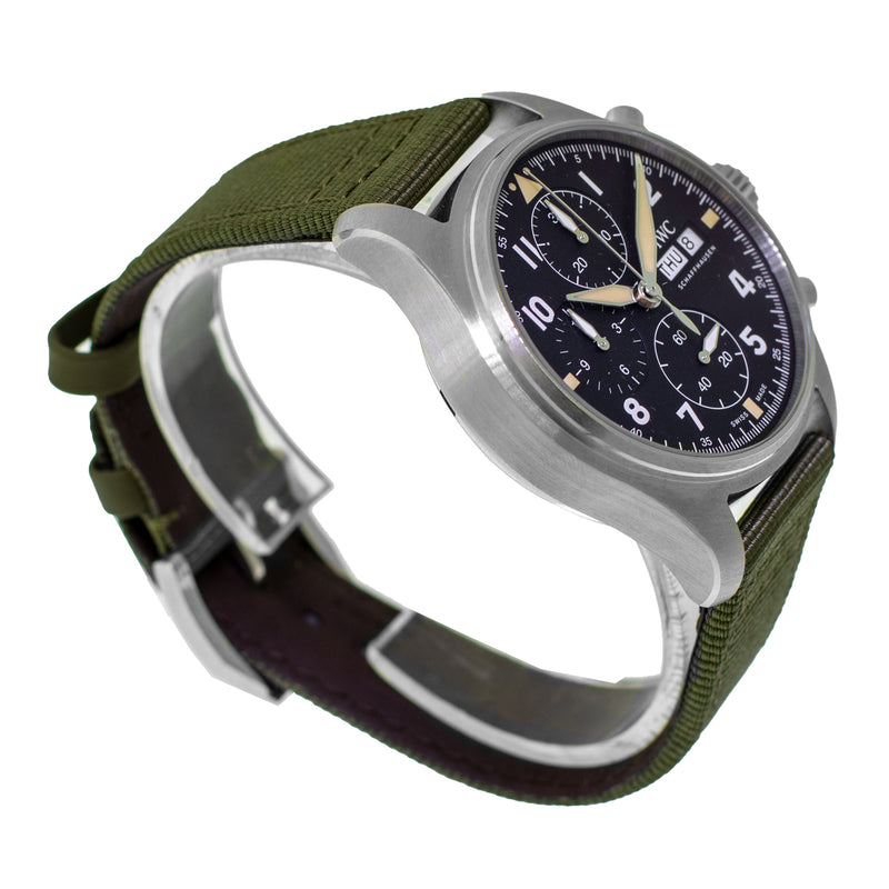 IWC Pilot's watch Chronograph Spitfire 41mm Stainless Steel Black Arabic Dial IW387901-Da Vinci Fine Jewelry