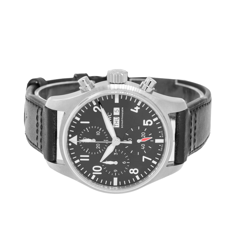 IWC Pilot's watch Chronograph 41mm Stainless Steel Black Arabic Dial IW388111-Da Vinci Fine Jewelry