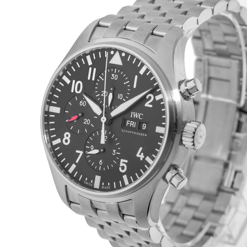 IWC Pilot's watch Chronograph 43mm Stainless Steel Black Arabic Dial IW377710-Da Vinci Fine Jewelry
