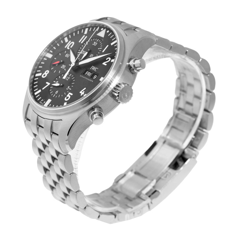 IWC Pilot's watch Chronograph 43mm Stainless Steel Black Arabic Dial IW377710-Da Vinci Fine Jewelry