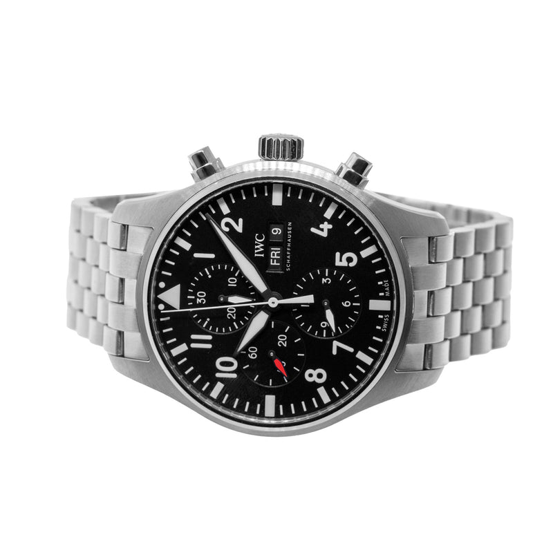 IWC Pilot's watch Chronograph 43mm Stainless Steel Black Arabic Dial IW377710-Da Vinci Fine Jewelry