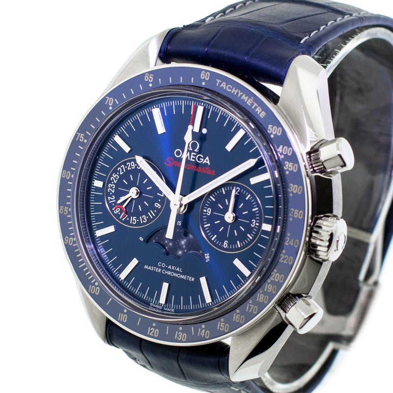 Omega Speedmaster Chronograph 44.25mm Stainless Steel Blue Index Dial 304.33.44.52-Da Vinci Fine Jewelry