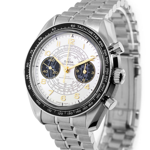 Omega Speedmaster Chronoscope Co‑Axial Master Chronometer 43mm Steel Silver Arabic Paris 2024 Special Edition 522.30.43.51.02.001-Da Vinci Fine Jewelry