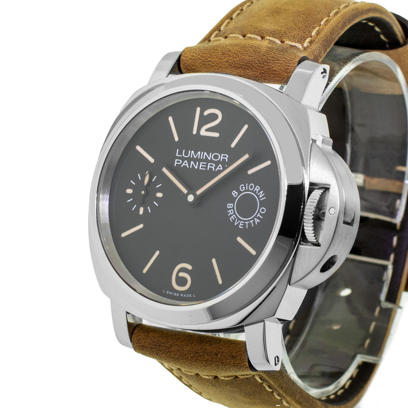 Panerai Luminor Marina 8 Days 44mm Stainless Steel Black Arabic Dial - PAM00590-Da Vinci Fine Jewelry