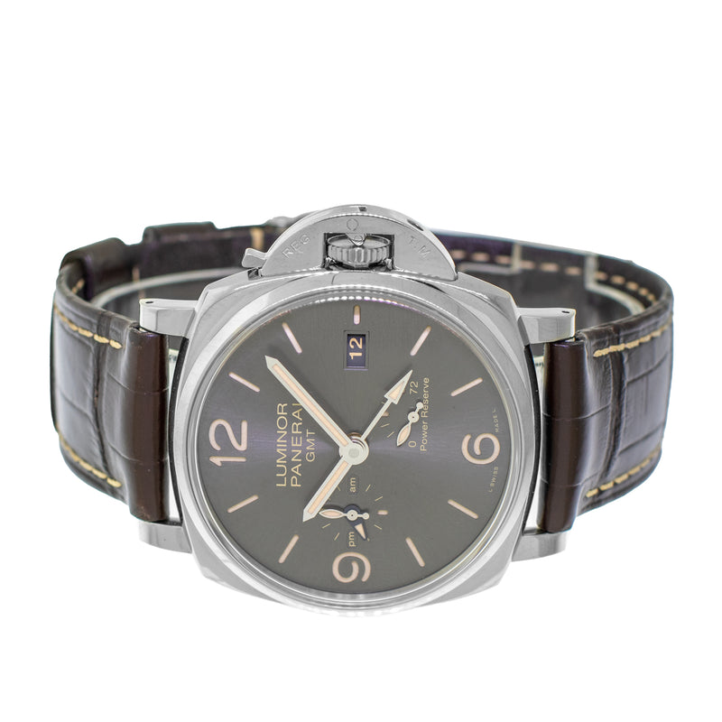 Panerai Luminor Due 3 Days Gmt Stainless Steel 45mm Brown Arabic Dial - PAM00944-Da Vinci Fine Jewelry