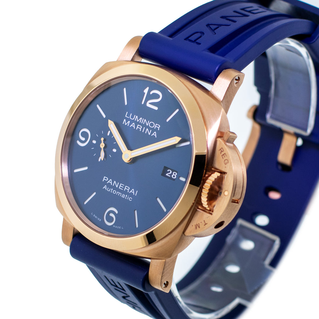 Panerai Luminor Marina Rose Gold Blue Arabic 44mm PAM01112