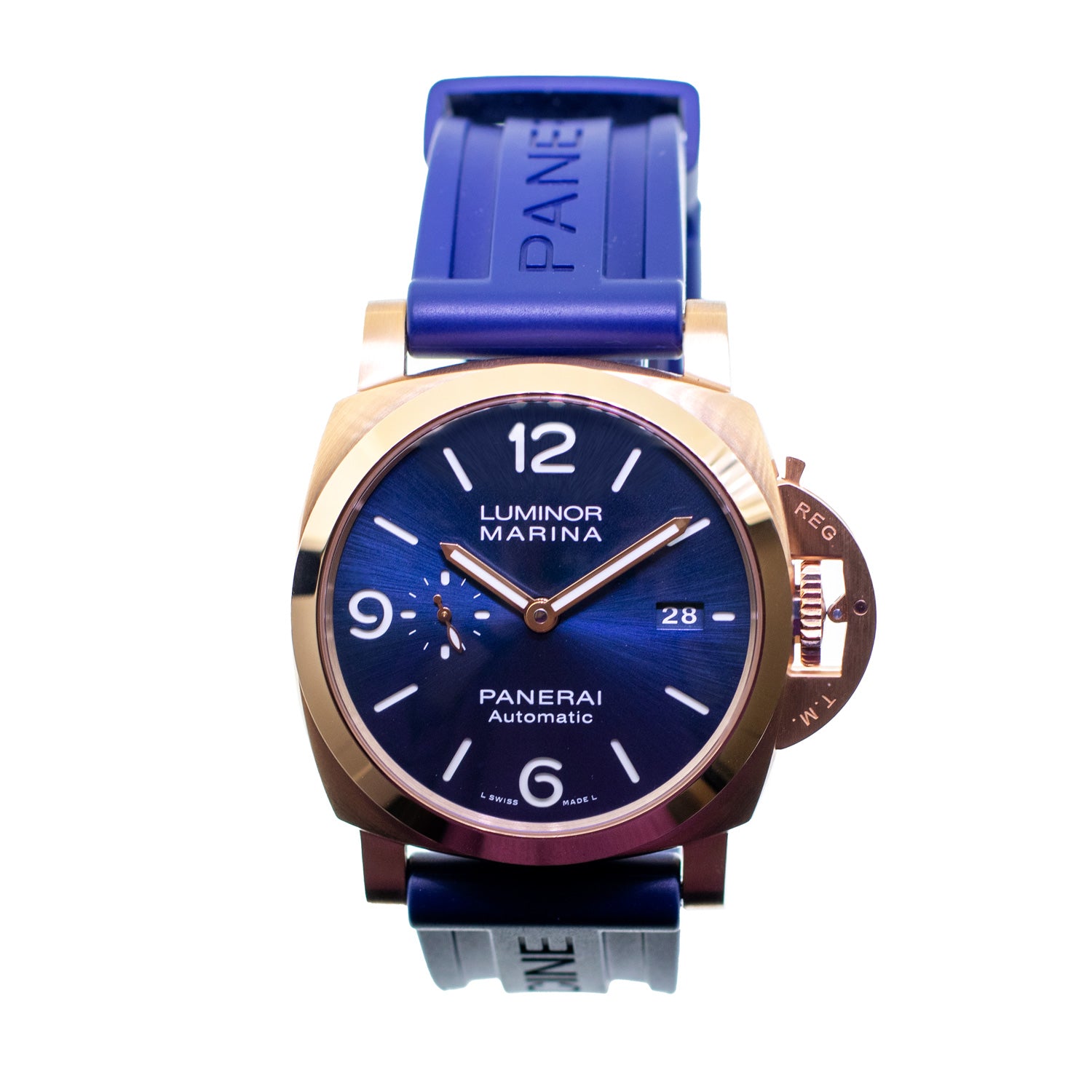 Panerai Luminor Marina Rose Gold Blue Arabic 44mm PAM01112