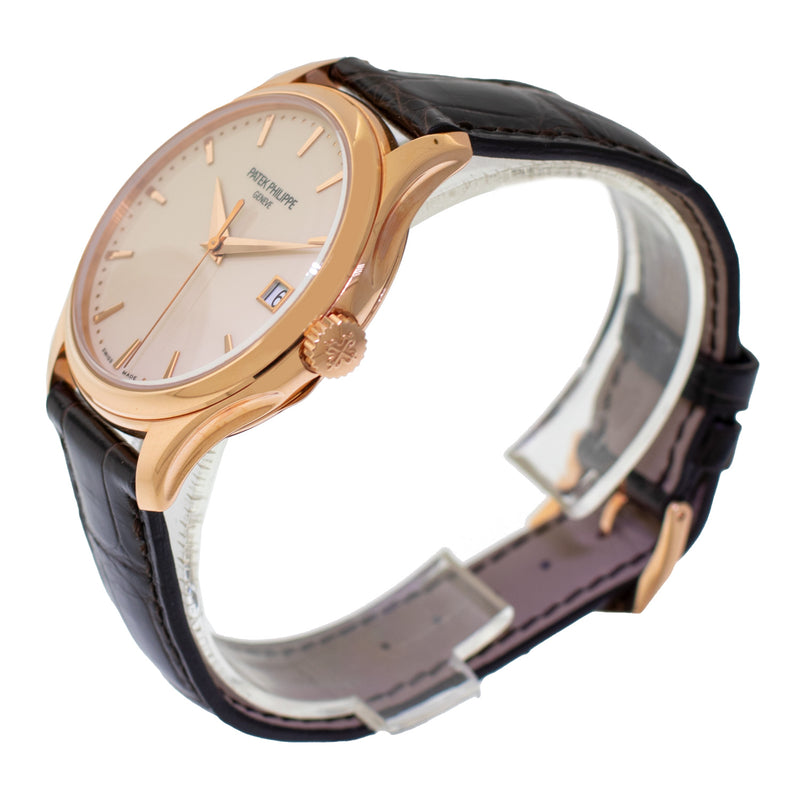 Patek Philippe Calatrava Rose Gold Ivory Index Dial & Rose Gold Bezel 5227R-001-Da Vinci Fine Jewelry