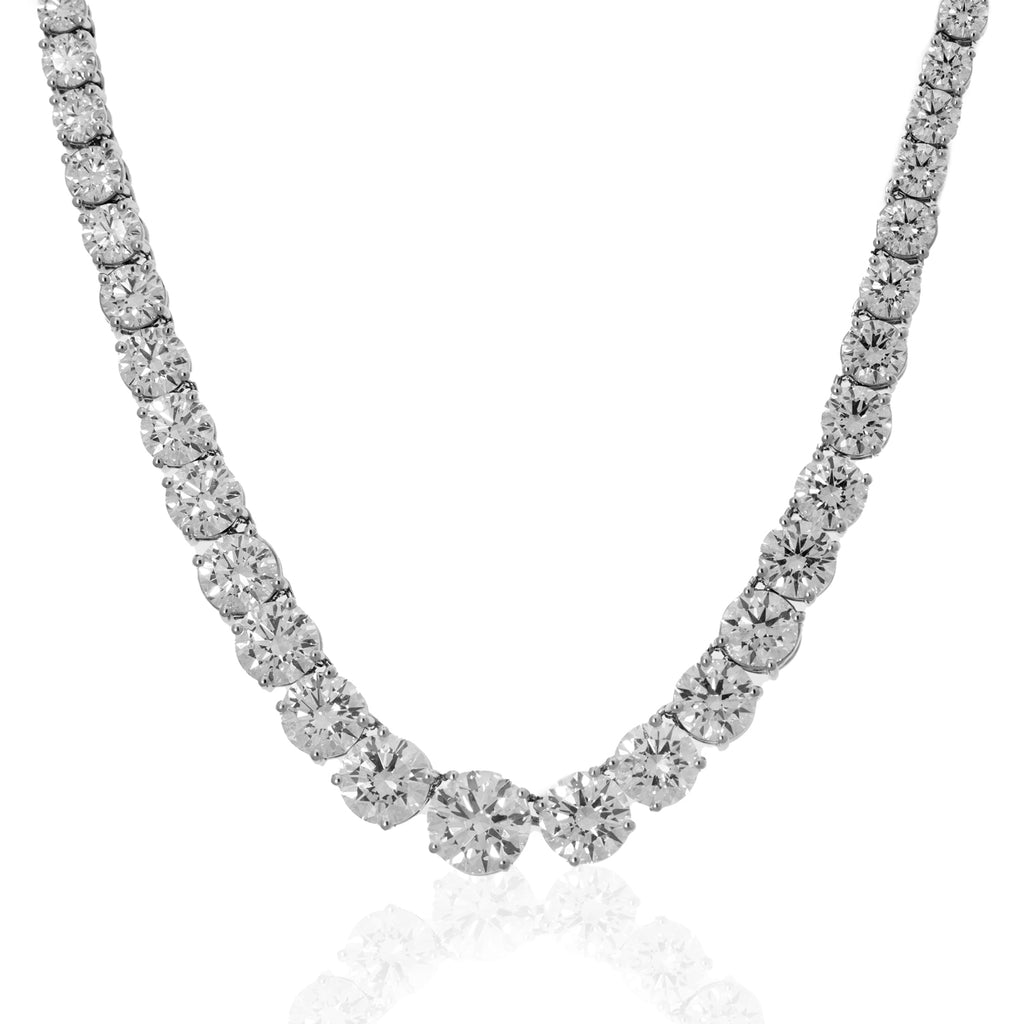 7ct Total Weight Lab Diamond Riviera Graduated Tennis Necklace