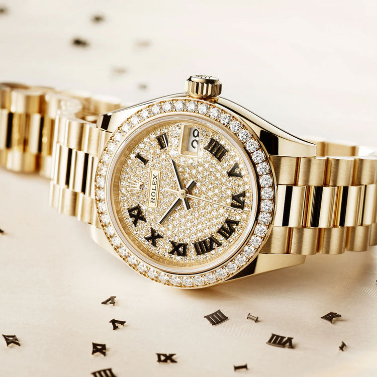 Rolex Lady Diamond Gold Swiss Watch Luxury
