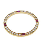 Rolex Factory 18K Yellow Gold Diamond and Ruby Bezel 26mm-Da Vinci Fine Jewelry
