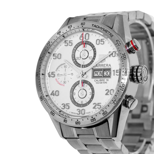 TAG Heuer Carrera 43mm Stainless Steel with White Index Dial CV2A11.BA0796-Da Vinci Fine Jewelry