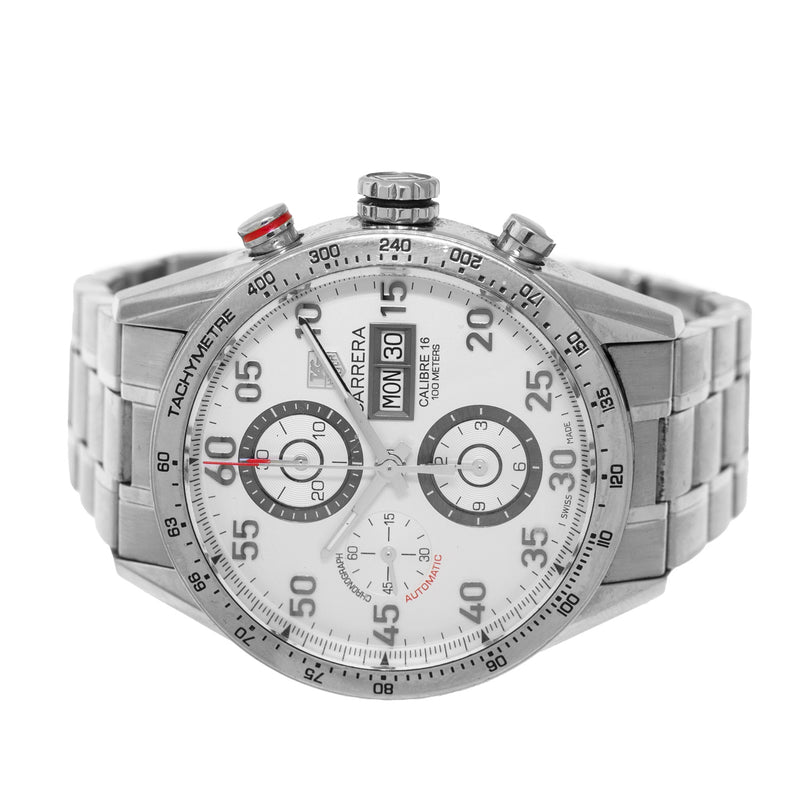TAG Heuer Carrera 43mm Stainless Steel with White Index Dial CV2A11.BA0796-Da Vinci Fine Jewelry