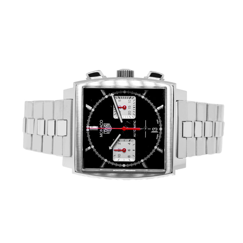 TAG Heuer Monaco Chronograph 39mm Stainless Steel with Black Index Dial CBL2113.BA0644-Da Vinci Fine Jewelry