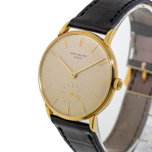 Patek Philippe Vintage Calatrava Yellow Gold Ivory Index Dial-Da Vinci Fine Jewelry