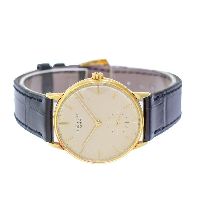Patek Philippe Vintage Calatrava Yellow Gold Ivory Index Dial-Da Vinci Fine Jewelry