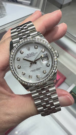 Rolex Datejust 36mm White Gold & Steel Mother of Pearl Diamond Dial Diamond Bezel 126284