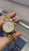 Rolex Datejust 31mm Yellow Gold White Roman/Diamond Dial & Fluted Bezel 68278