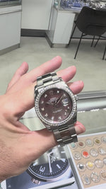 Rolex Datejust 36mm White Gold & Steel Tahitian MOP Diamond Dial & Diamond Bezel 116244