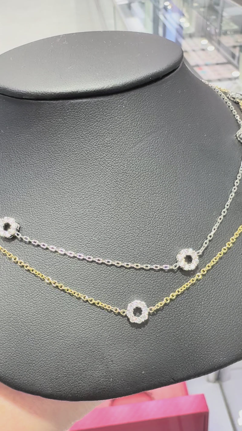 Yellow gold diamond necklace