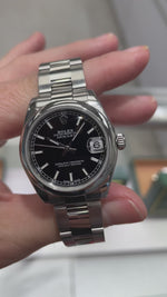 Rolex Lady-Datejust 31mm Stainless Steel Black Index Dial & Smooth Bezel 178240