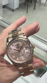 Rolex Day-Date 36mm Everose Gold Pink Diamond Dial & Smooth Bezel 118205
