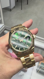 Rolex Sky-Dweller 42mm Yellow Gold Green Index Dial & Fluted Bezel 336938