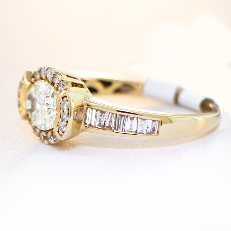 Custom Light Fancy Yellow Diamond Engagement Ring - 14K Yellow Gold-Da Vinci Fine Jewelry