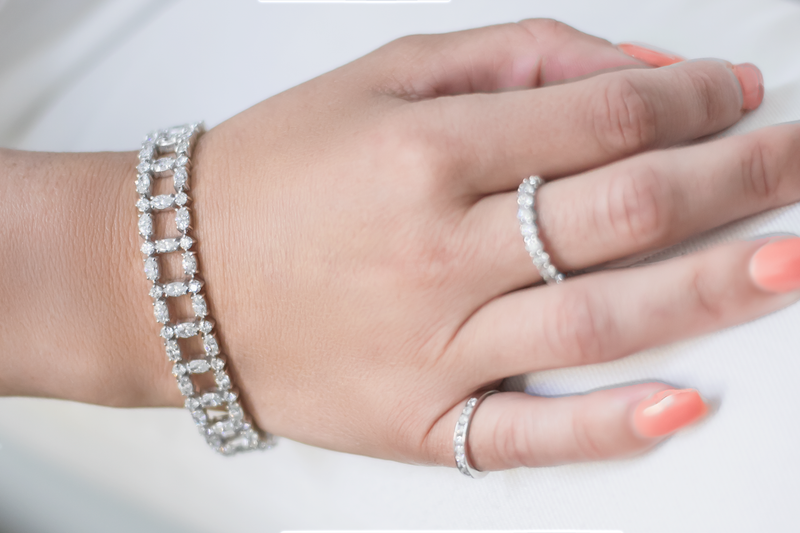 Diamond Tennis Bracelet - 14K White Gold - 10.61ct.-Da Vinci Fine Jewelry