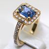 Custom Sapphire Center Stone Ring - 14K Yellow Gold-Da Vinci Fine Jewelry