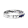 Italian Designer Sapphire and Diamond Bangle - 18K White Gold - Sapphire: 8.77ct. Diamond: 2.28ct.-Da Vinci Fine Jewelry