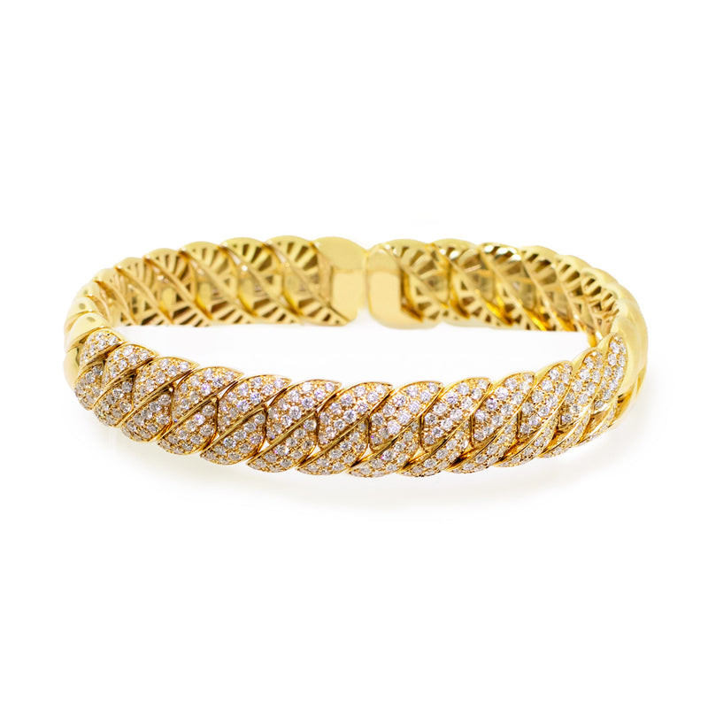 Italian Designer Diamond Bangle - 18K Yellow Gold - Diamond: 2.26ct.-Da Vinci Fine Jewelry