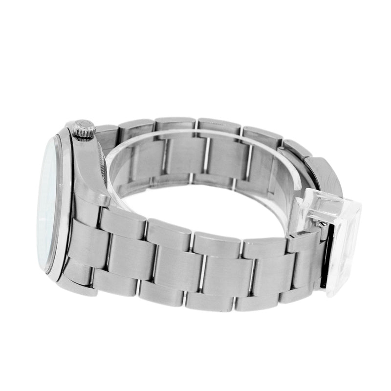 Rolex Oyster Perpetual 34mm Stainless Steel CUTSOM Tiffany Blue Index Dial & Smooth Bezel 114210-Da Vinci Fine Jewelry