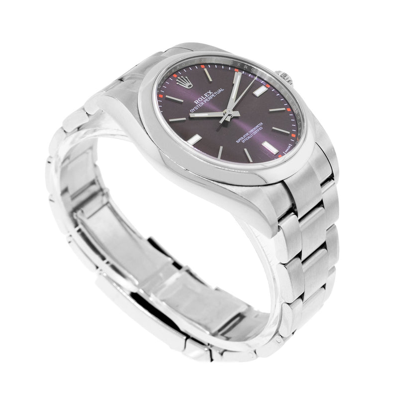 Rolex Oyster Perpetual 39mm Stainless Steel Red Grape Index Dial ...